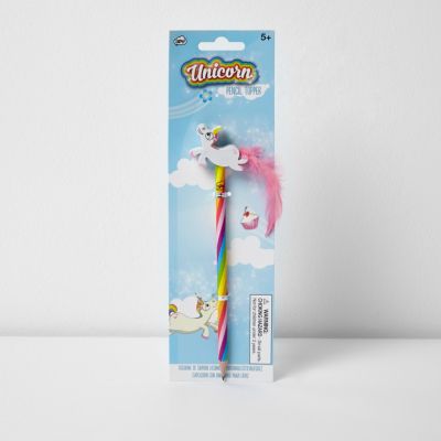 Girls unicorn pencil topper
